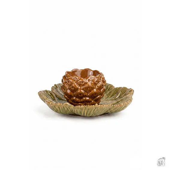 Det Gamle Apotek Candle holder svícen na čajovku zelený 6 cm