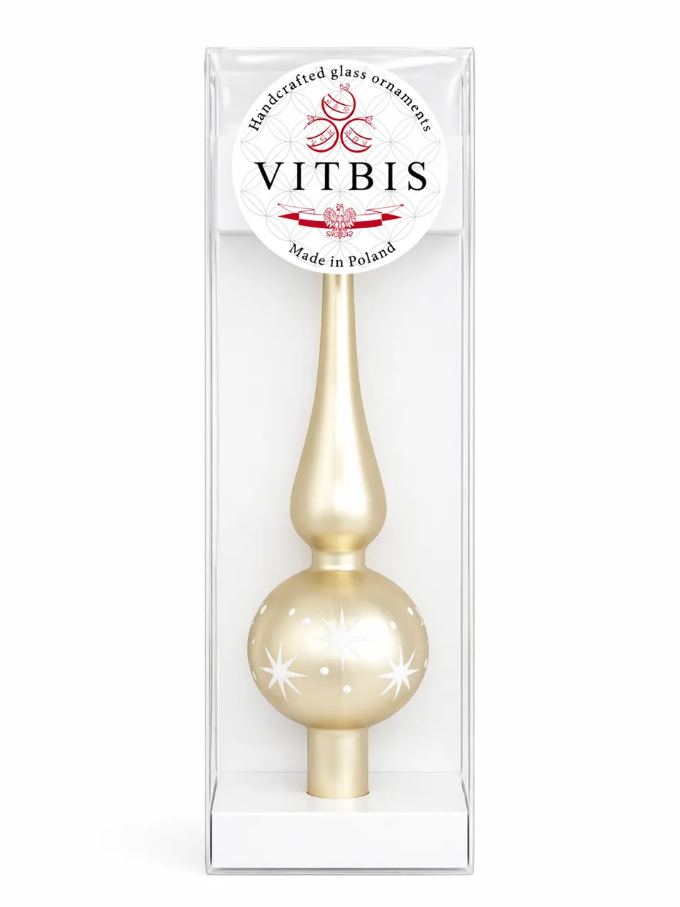 Vitbis šampaň vánoční špice 24 cm matná brokát