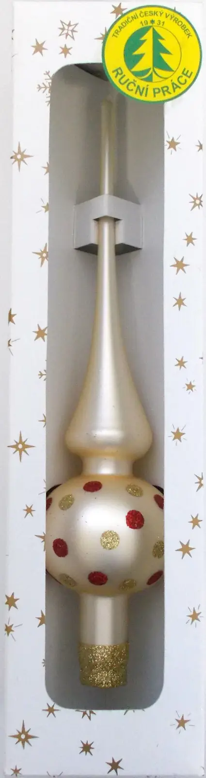 Vánoční ozdoby špice jednokulová champagne matná