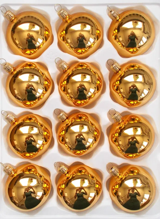 Vánoční ozdoby 11220000/6 velbloud lesk skleněná koule 60 mm