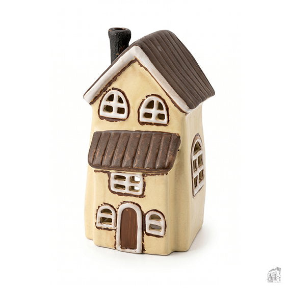Det Gamle Apotek House for T-light svícen žlutý 14 cm