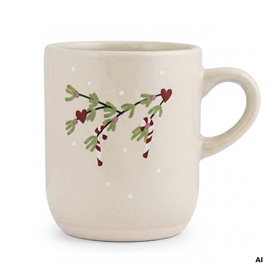 Det Gamle Apotek Mug kameninový hrnek krémový 9 cm