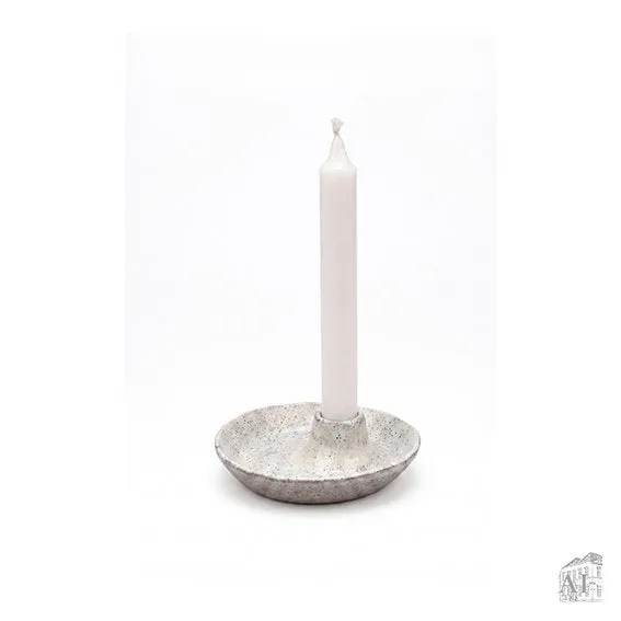 Det Gamle Apotek Candle holder svícen bílý kamenina 3 cm