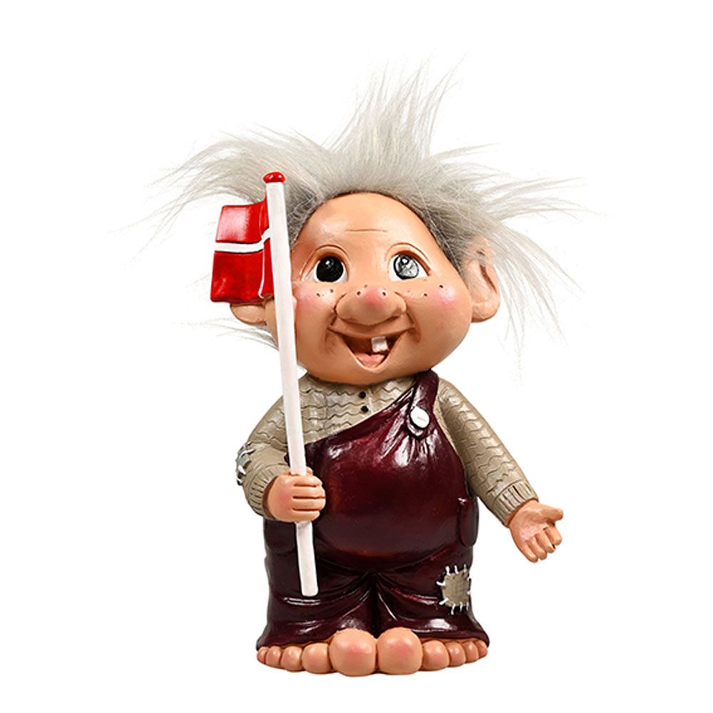 Det Gamle Apotek Alvilda+Conrad troll figurka s vlajkou 22 cm