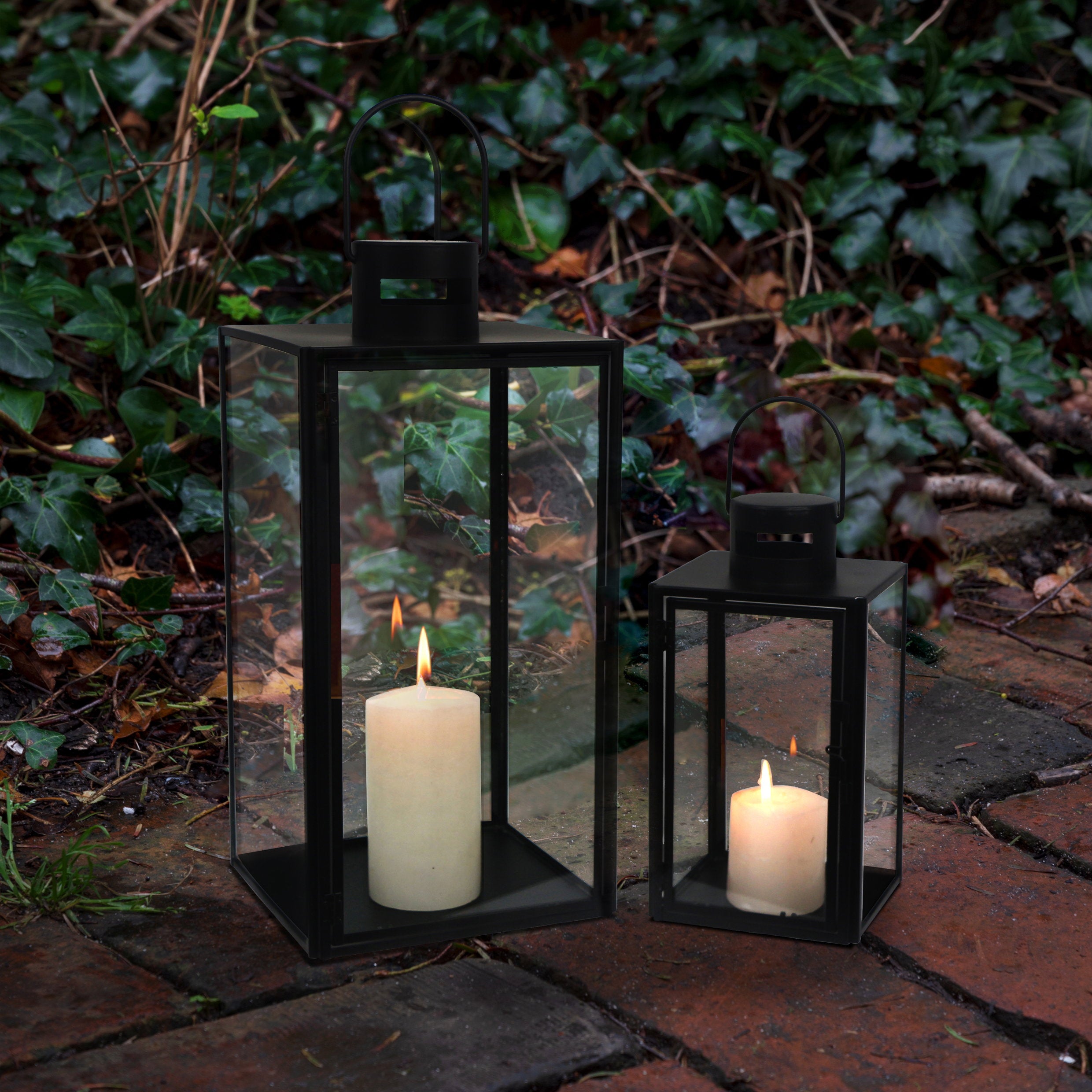 Det Gamle Apotek Lantern 2/Set lucerna černá 2 ks