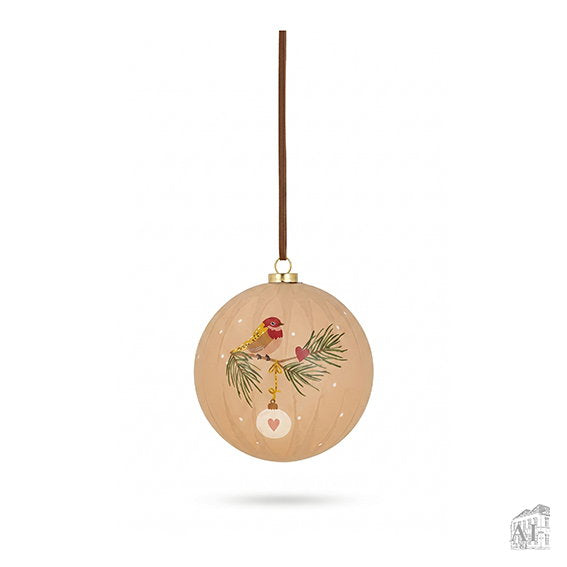 Det Gamle Apotek Christmas bauble baňka béžová matná 8 cm
