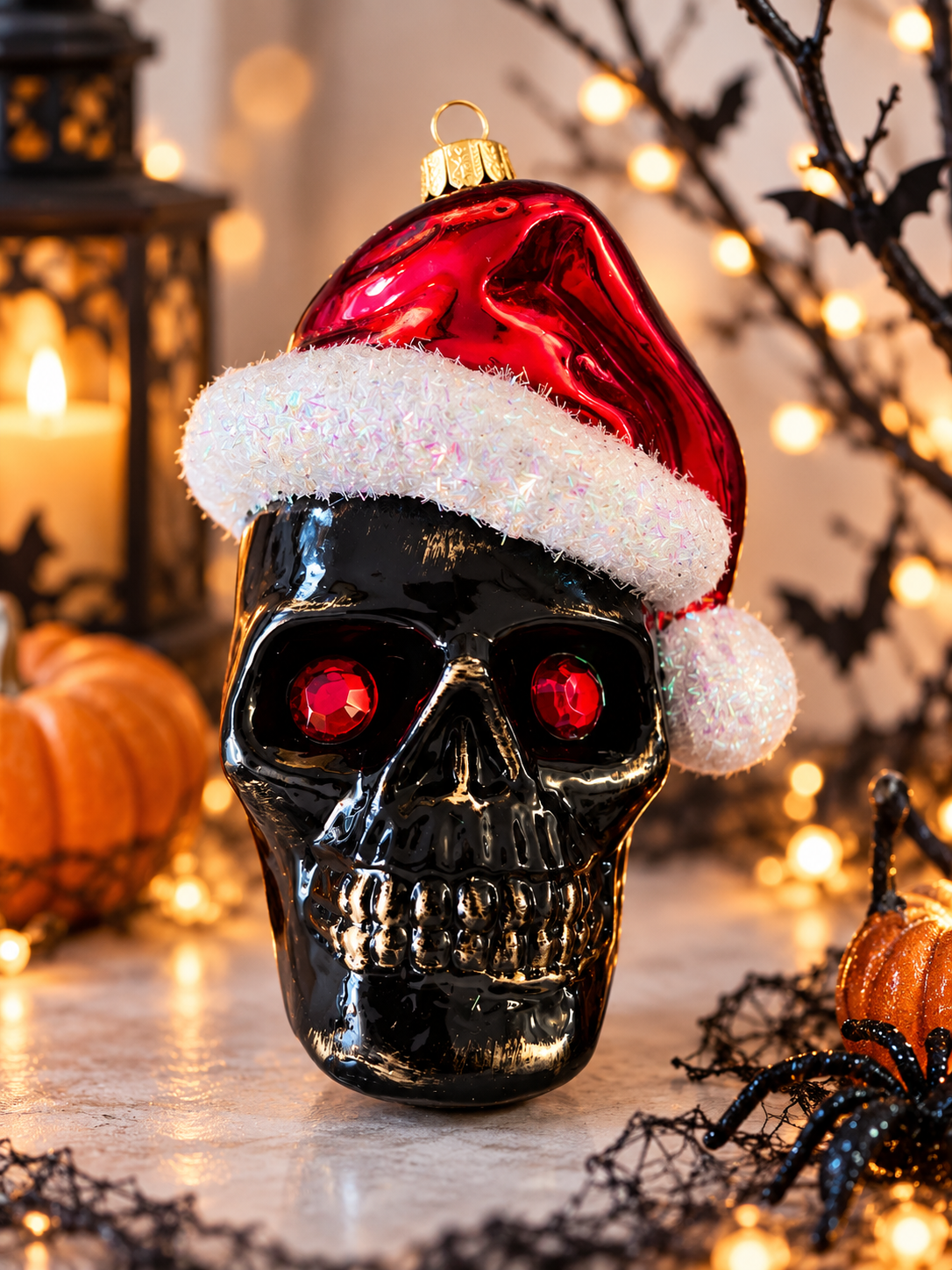 Vitbis Lebka skleněná baňka 8 cm halloweenská 1 ks