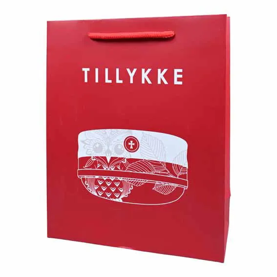 Det Gamle Apotek Giftbag dárková taška 24 cm červená