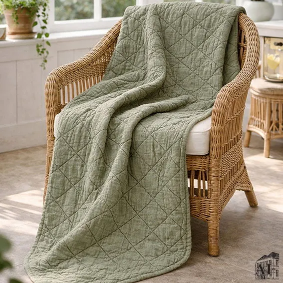Det Gamle Apotek Quilted blanket deka zelená 130 cm mikrovlákno