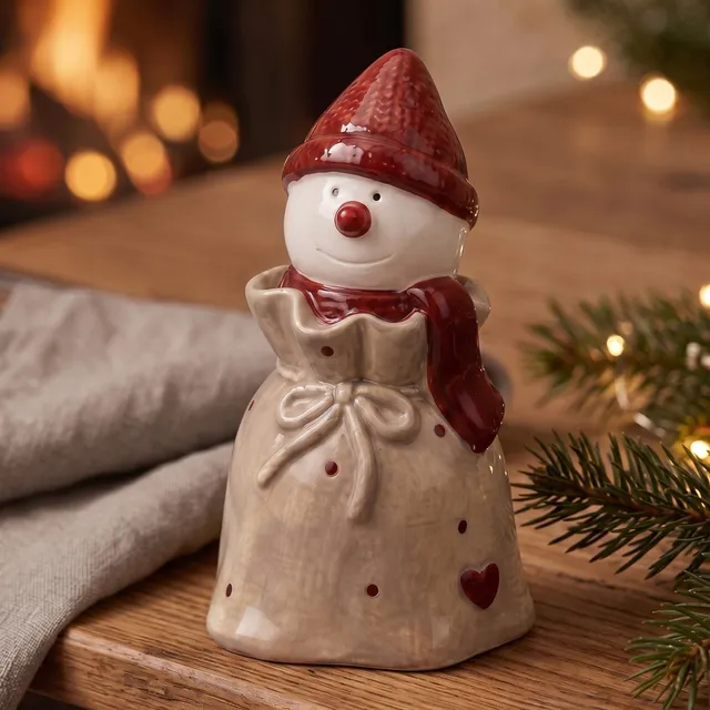Det Gamle Apotek Snowman figurka sněhulák 9 cm bílý