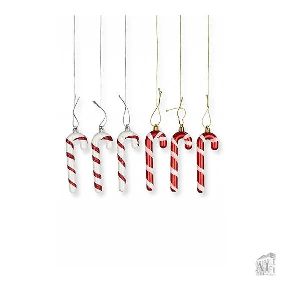 Det Gamle Apotek Candy Cane vánoční ozdoba 6 ks plastová