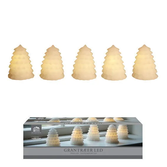 Det Gamle Apotek Wax Trees stromeček LED voskový bílý 7 cm