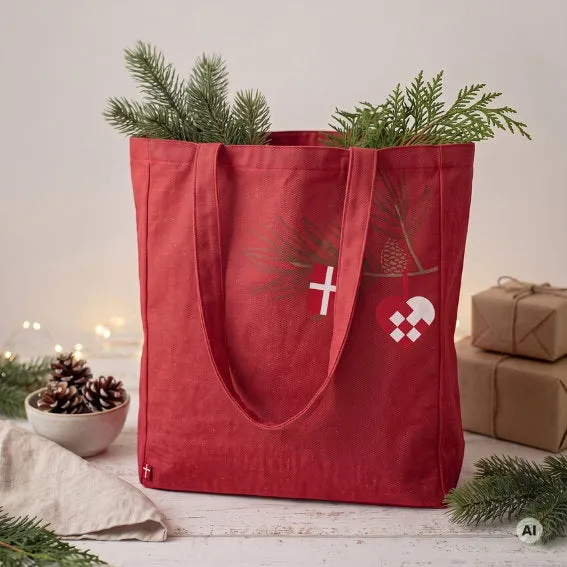 Det Gamle Apotek Canvas Bag taška červená bavlna