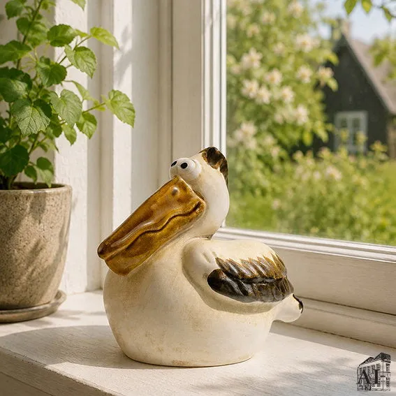 Det Gamle Apotek Pelican figurka pelikán hnědá 9 cm