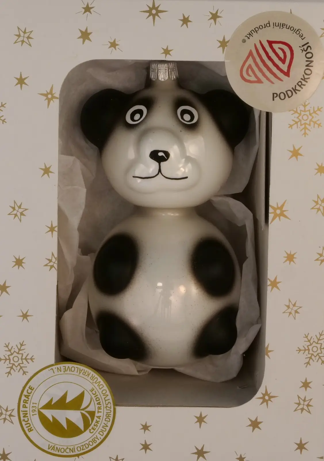 Vánoční ozdoby Zvířátko porcelánová ozdoba extra bílá
