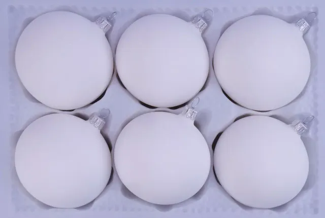 Skleněná vánoční koule bílá 80 mm 11240000