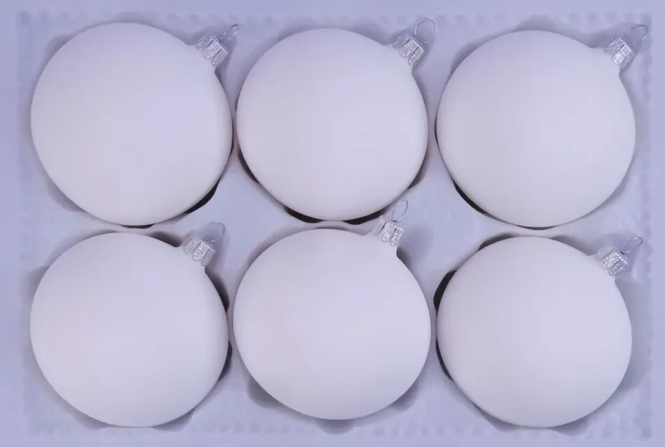Skleněná vánoční koule bílá 80 mm 11240000