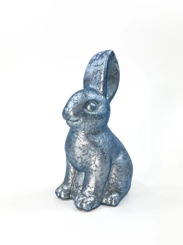 Vitbis Velikonoční zajíc skleněná figurka 20 cm na svíčku