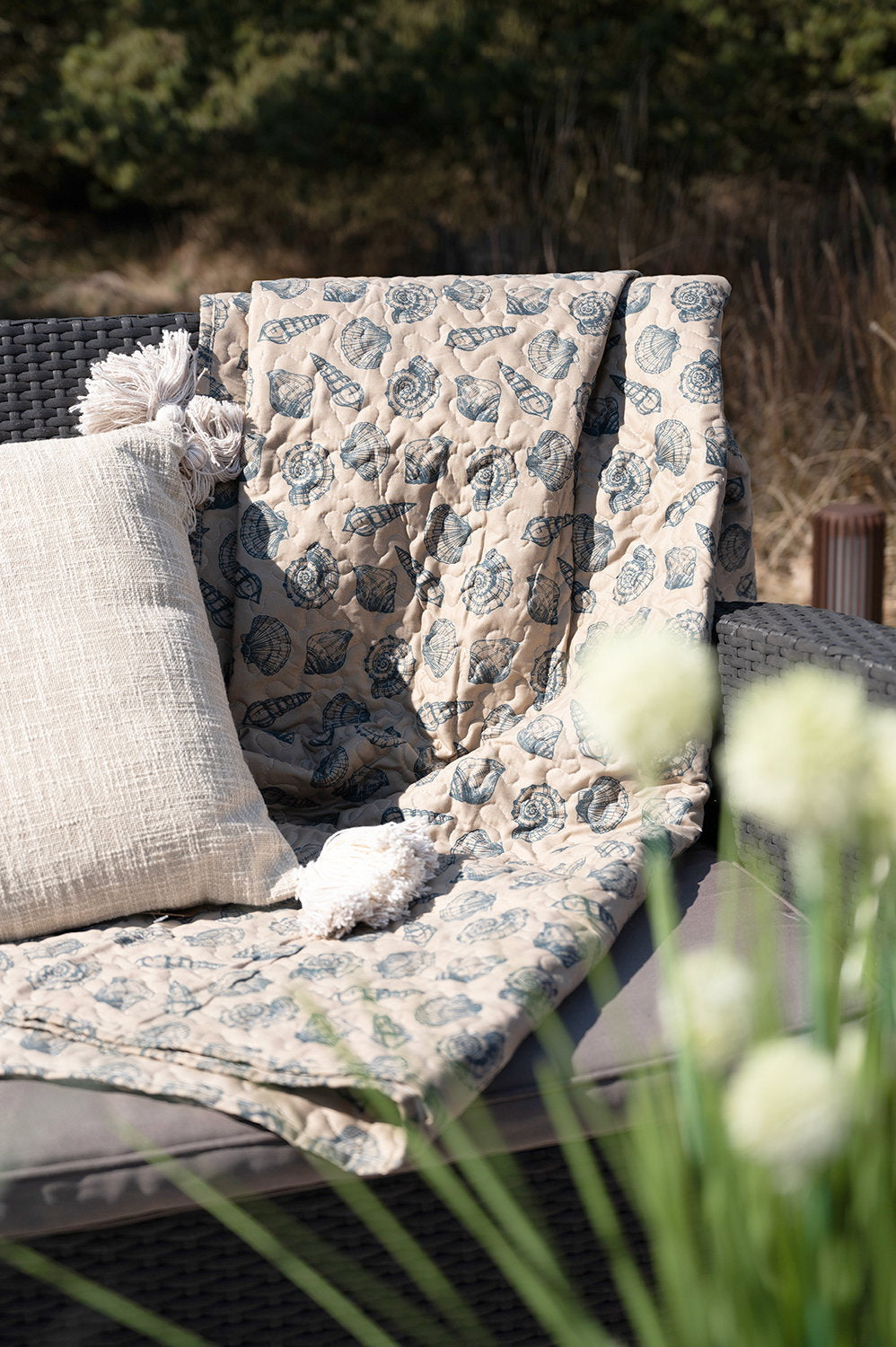 Det Gamle Apotek Quilted blanket prošívaný pléd hnědý 150 cm