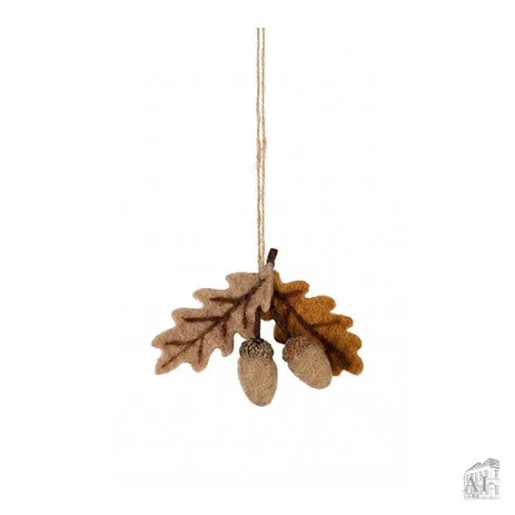 Det Gamle Apotek Ornament závěsná ozdoba hnědá vlna 6 cm