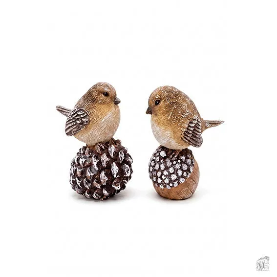 Det Gamle Apotek Bird figurka ptáčka 8 cm hnědá