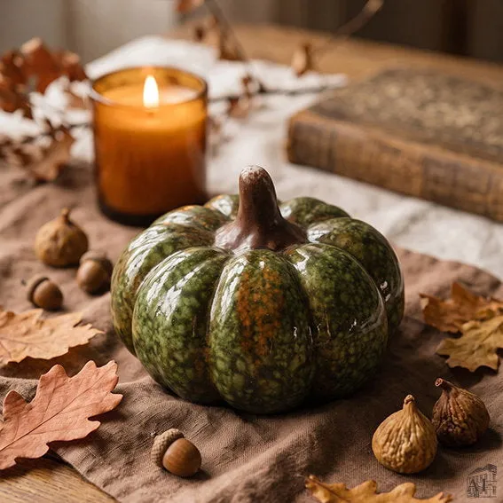 Det Gamle Apotek Pumpkin keramická dýně 6 cm zelená