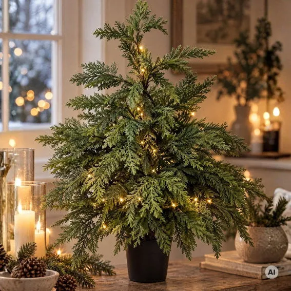Det Gamle Apotek Dekorační stromek s LED zelený 64 cm