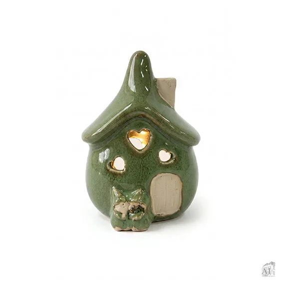 Det Gamle Apotek House porcelánový domeček zelený 10 cm