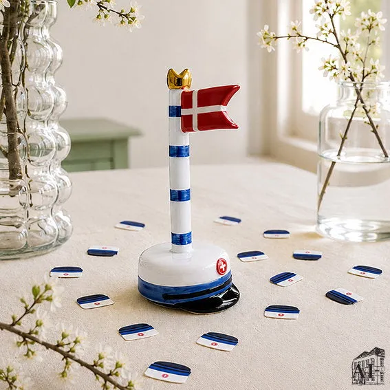Det Gamle Apotek Flag dekorační vlajka modrá 12 cm