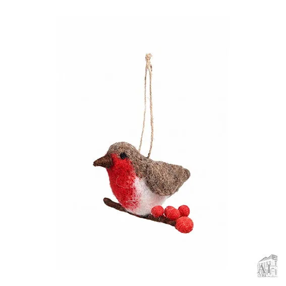 Det Gamle Apotek Ornament vlněná ozdoba hnědá 5 cm