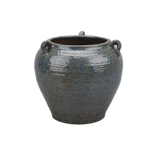 Det Gamle Apotek Vase kameninová váza modrá 17 cm