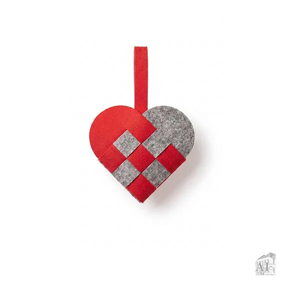 Det Gamle Apotek Heart for hanging srdce 29 cm plstěné