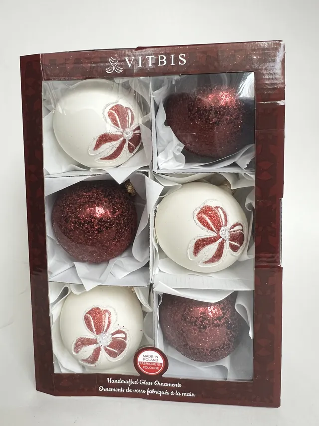 Vánoční elegance Vitbis skleněné baňky 8 cm 6 ks