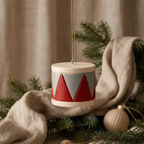 Det Gamle Apotek Drum ornament vánoční buben červený 5 cm