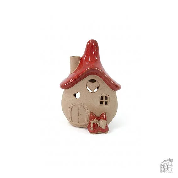 Det Gamle Apotek Candle holder svícen červený 15 cm