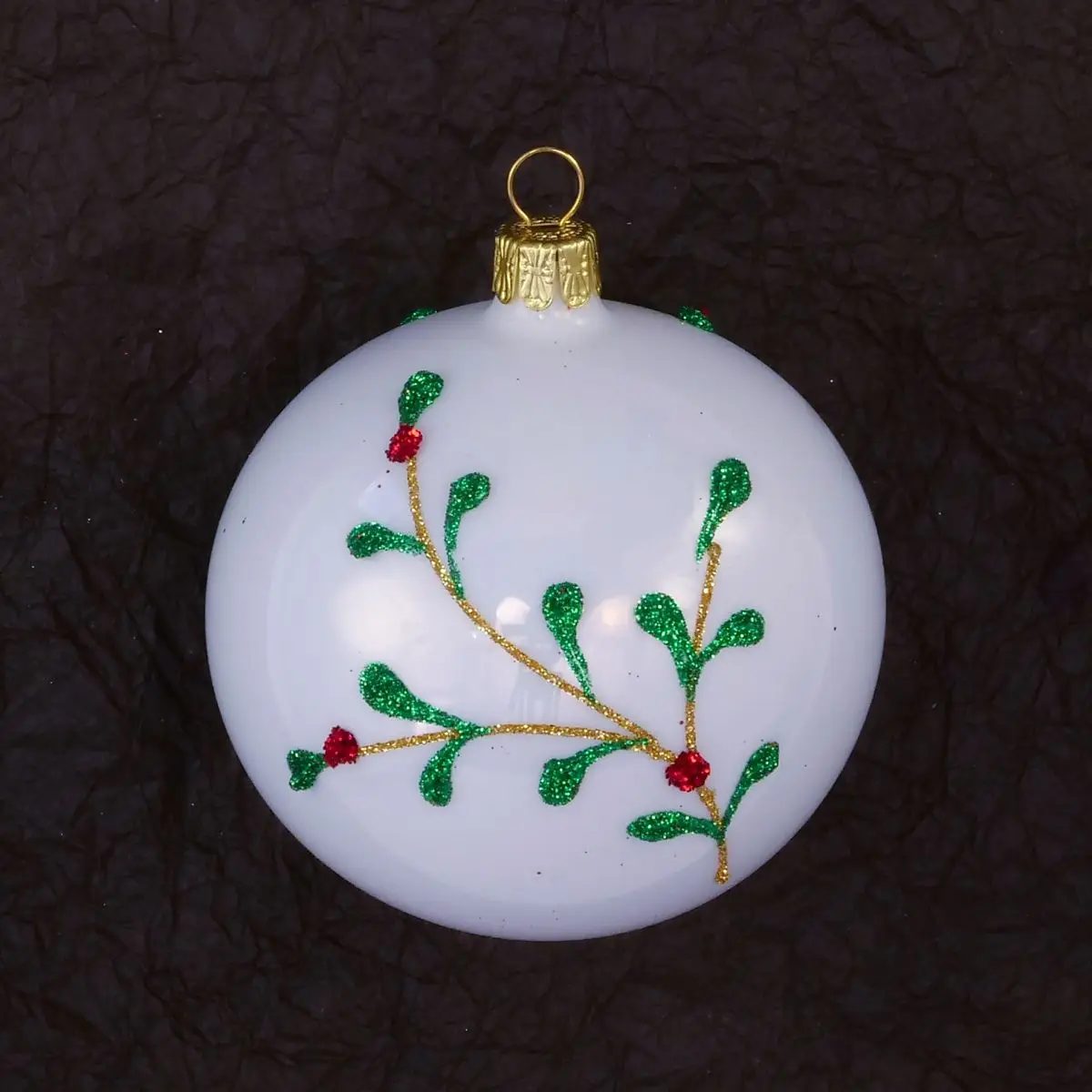 Vánoční ozdoby 11279509 skleněná koule 80 mm bílá