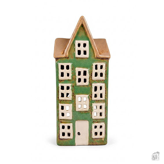 Det Gamle Apotek House svícen domeček zelený 18 cm