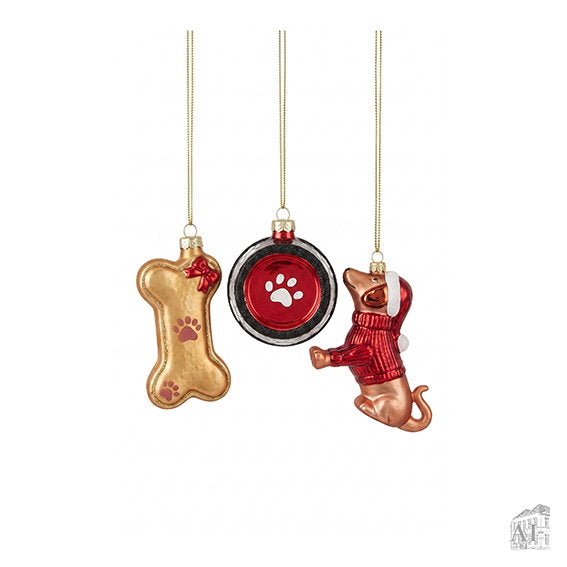 Det Gamle Apotek Christmas ornament skleněná baňka červená 7 cm