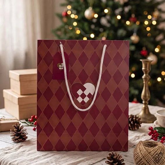 Det Gamle Apotek Giftbag dárková taška 32 cm bordó
