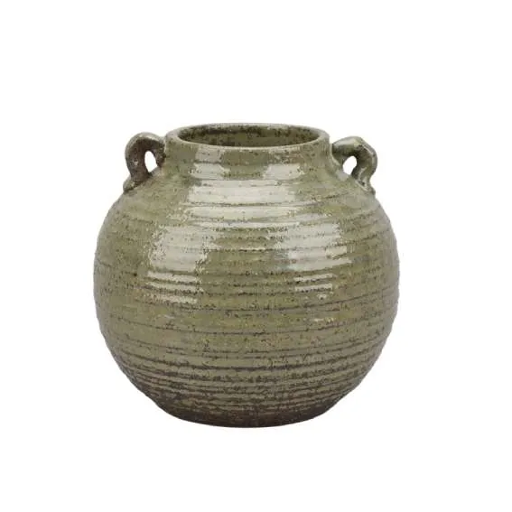 Det Gamle Apotek Vase váza 15 cm zelená kamenina