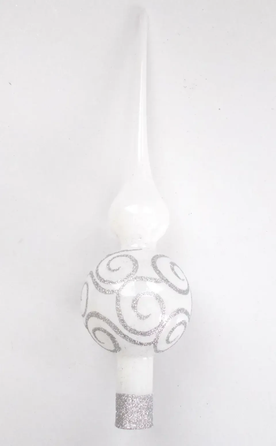 Vánoční ozdoby špice jednokulová bílá porcelánová