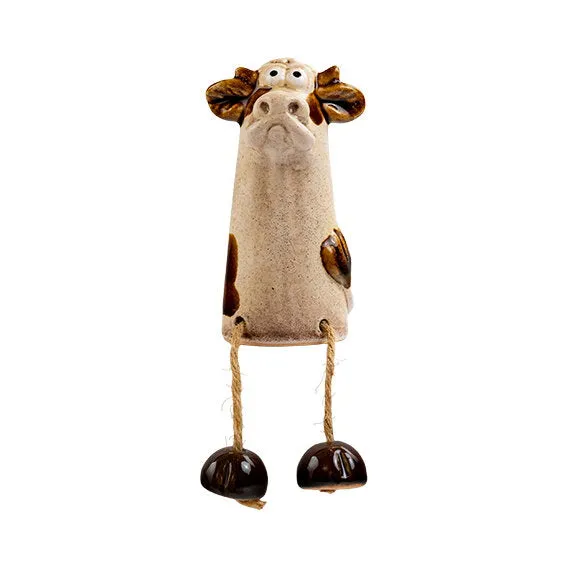Det Gamle Apotek Cow kameninová kravička 11 cm bílá