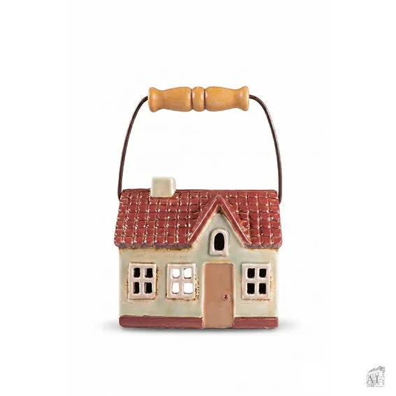 Det Gamle Apotek House domeček na svíčku 12 cm modrý