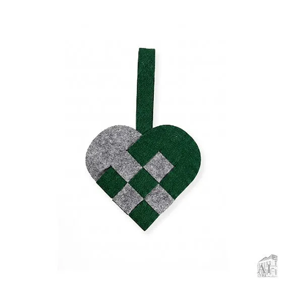 Det Gamle Apotek Heart závěsné srdce zelené plst 29 cm