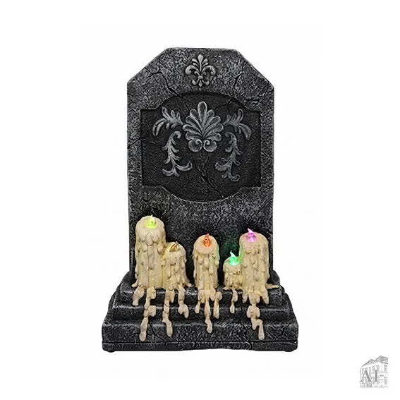 Det Gamle Apotek Tombstone náhrobek s LED šedý Halloween