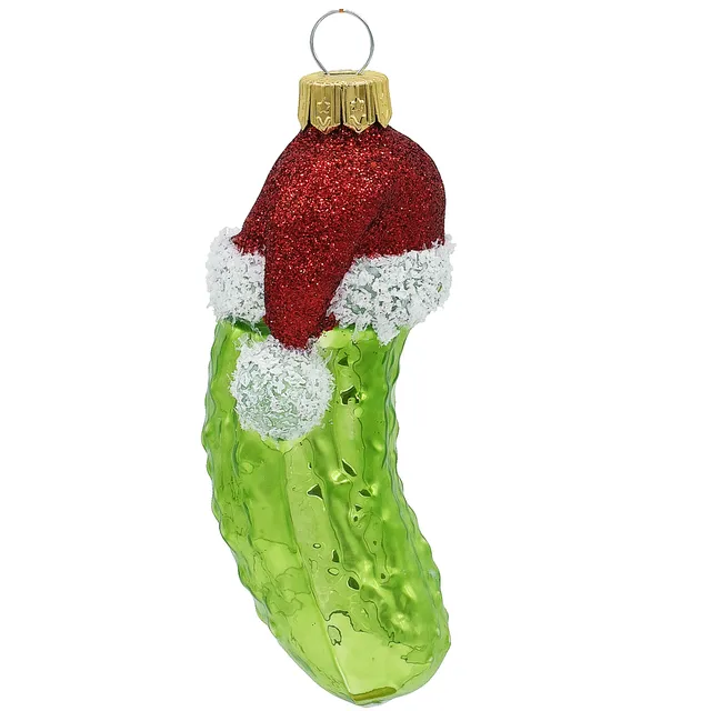 Vitbis Okurka v čepici vánoční baňka 10 cm