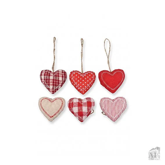 Det Gamle Apotek Heart vánoční ozdoba srdce 6 cm červená