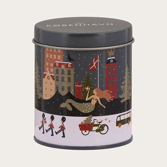 Det Gamle Apotek Tin candle plechová svíčka 8 cm modrá