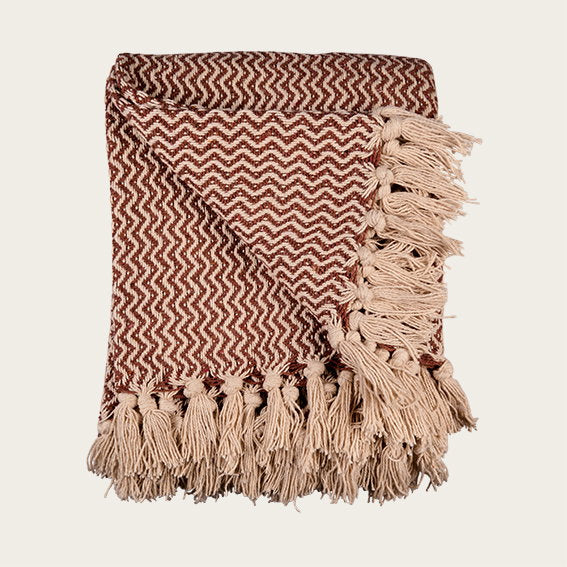 Det Gamle Apotek Blanket deka 130x180 bavlněná rezavá
