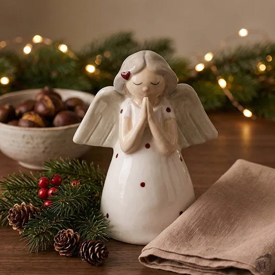 Det Gamle Apotek Angel keramická figurka anděl bílý 8 cm